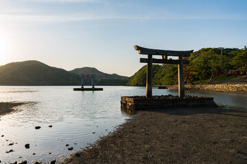 和多都美神社　夕暮れ　対馬