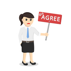 business woman secretary disagree response design character on white background