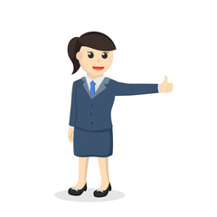 business woman secretary give the thumb design character on white background