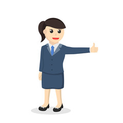 business woman secretary give the thumb design character on white background