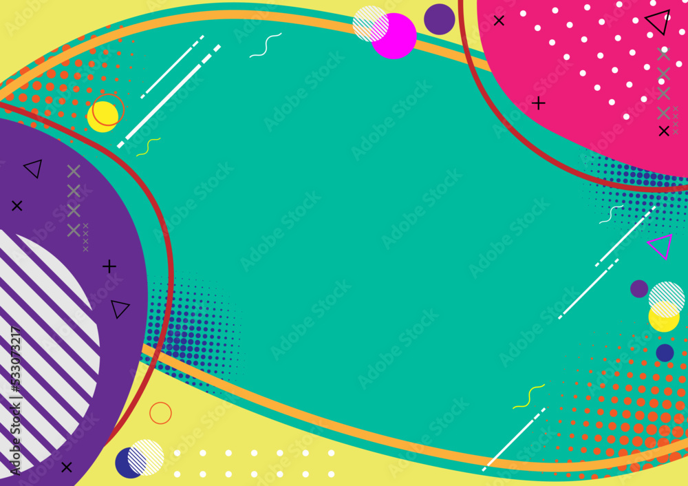 Poster abstract geometric background with colorful pop art patterns banner design