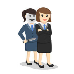 business woman ready to stab in the back