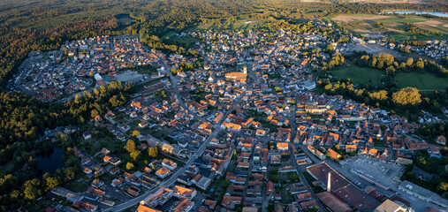 Aerial view of the city Soufflenheim in France