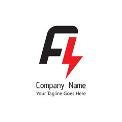 Typography for company symbol logo of letter A combine with electric power sign.