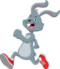 cartoon cute rabbit running