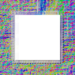 Abstract transparent glitch art texture element.