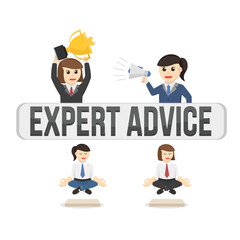 business woman secretary expert advice design character on white background