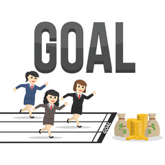 business woman goal design character people on white background