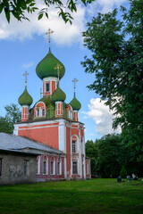 Fototapeta na wymiar Cathedral of the Vladimir Icon of the Mother of God in 1749 in Pereslavl-Zalessky, Russia