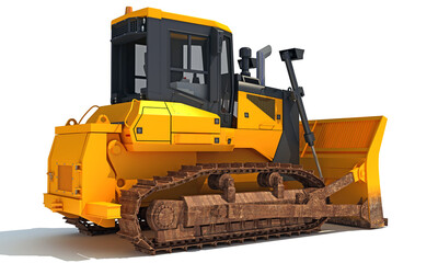 Obraz premium Waste Handler heavy machinery 3D rendering on white background