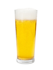 Glass of beer isolated on white.