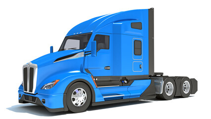 Generic Semi Truck 3D rendering on white background