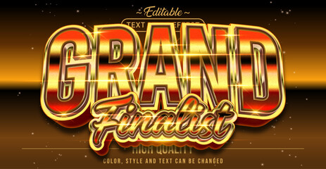 Editable text style effect - Grand Finalist text style theme.