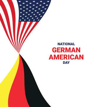 German American day 6 October banner, poster, social post, template, background with flag