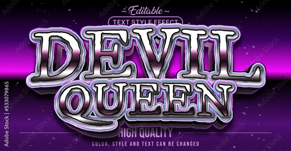 Poster Editable text style effect - Devil Queen text style theme.