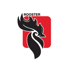 simple abstract roosteer head logo, silhouette of great cock head vector illustrations