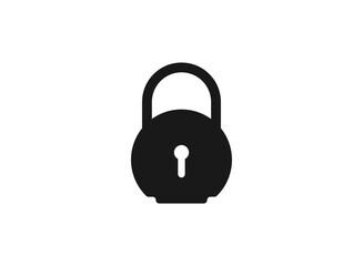 Black and white style padlock icon. eps 10.