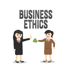business woman secretary ethics design character on white background