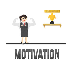 business woman secretary motivation design character on white background