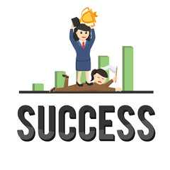 business woman secretary success design character on white background