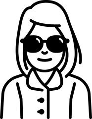 woman avatar line icon illustration