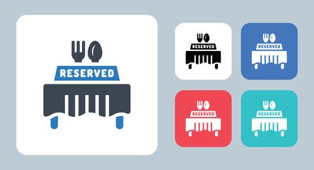 Reserved icon - vector illustration . Reserved, Reservation, restaurant, table, Reserve, Booking, Lunch, Dinner, Food, meal, Seat, sign, symbol, flat, icons .