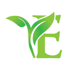 Eco Logo Design. Letter E Vector.