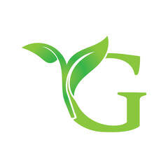 simple nature g logo template vector