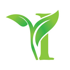 i leaf logo design simple modern