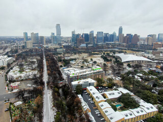 Fototapeta na wymiar Austin, Texas during a snow storm 16