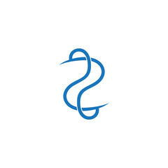 letter two infinity wires line simple logo vector