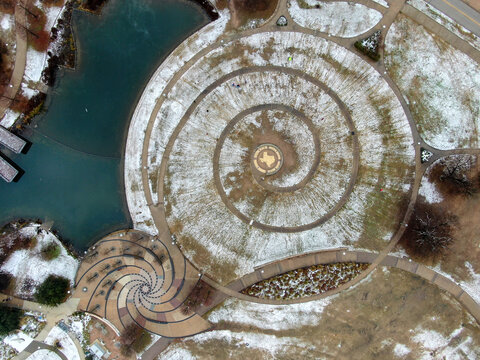 Snow Covered Doug Sahm Hill, Butler Metro Park, Austin, Texas