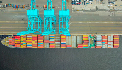 Port of Jacksonville, Florida. Overhead view