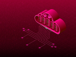 3d rendering Cloud online storage in background