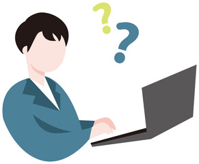 アイデアが出ない人物のビジネスイラスト