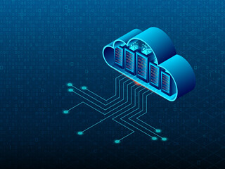 3d rendering Cloud online storage in background