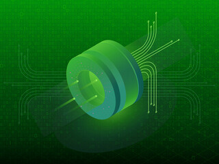 2d illustration Abstract futuristic electronic circuit technology background