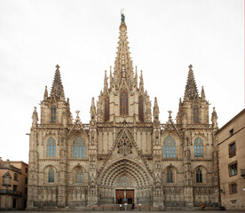 Fototapeta na wymiar Detail of exterior of Barcelona Cathedral
