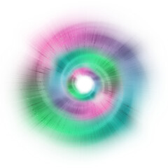 Abstract transparent iridescent swirl element.