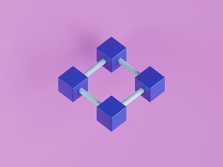 bitcoin blockchain 3d render icon