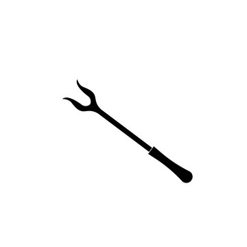 BBQ or grill tools icon logo. Barbecue fork with spatula.  illustration