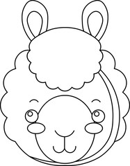 Illustration in Black Lines | animal head illustration
