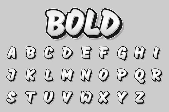 Shiny silver 3d alphabet design, font effect style