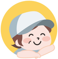 アイコン風の作業員スタッフイラスト 