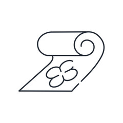 Biodegradable natural material. Vector linear icon isolated on white background.