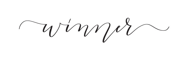 Winner cute hand-written word design for posters and stories