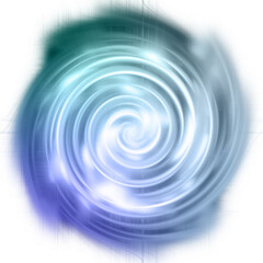 Abstract transparent iridescent swirl element.