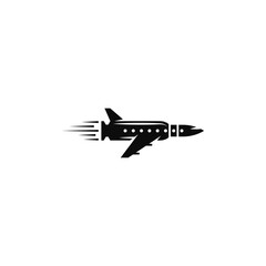 Fototapeta na wymiar Bullet combination with an airplane. Logo design.