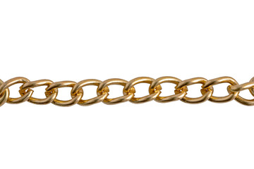 extreme close up of gold colored chain links