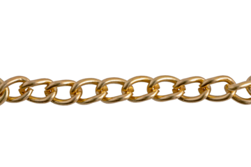 extreme close up of gold colored chain links